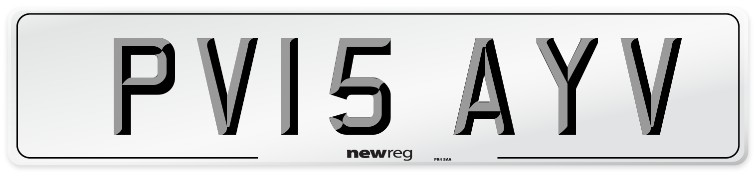 PV15 AYV Number Plate from New Reg